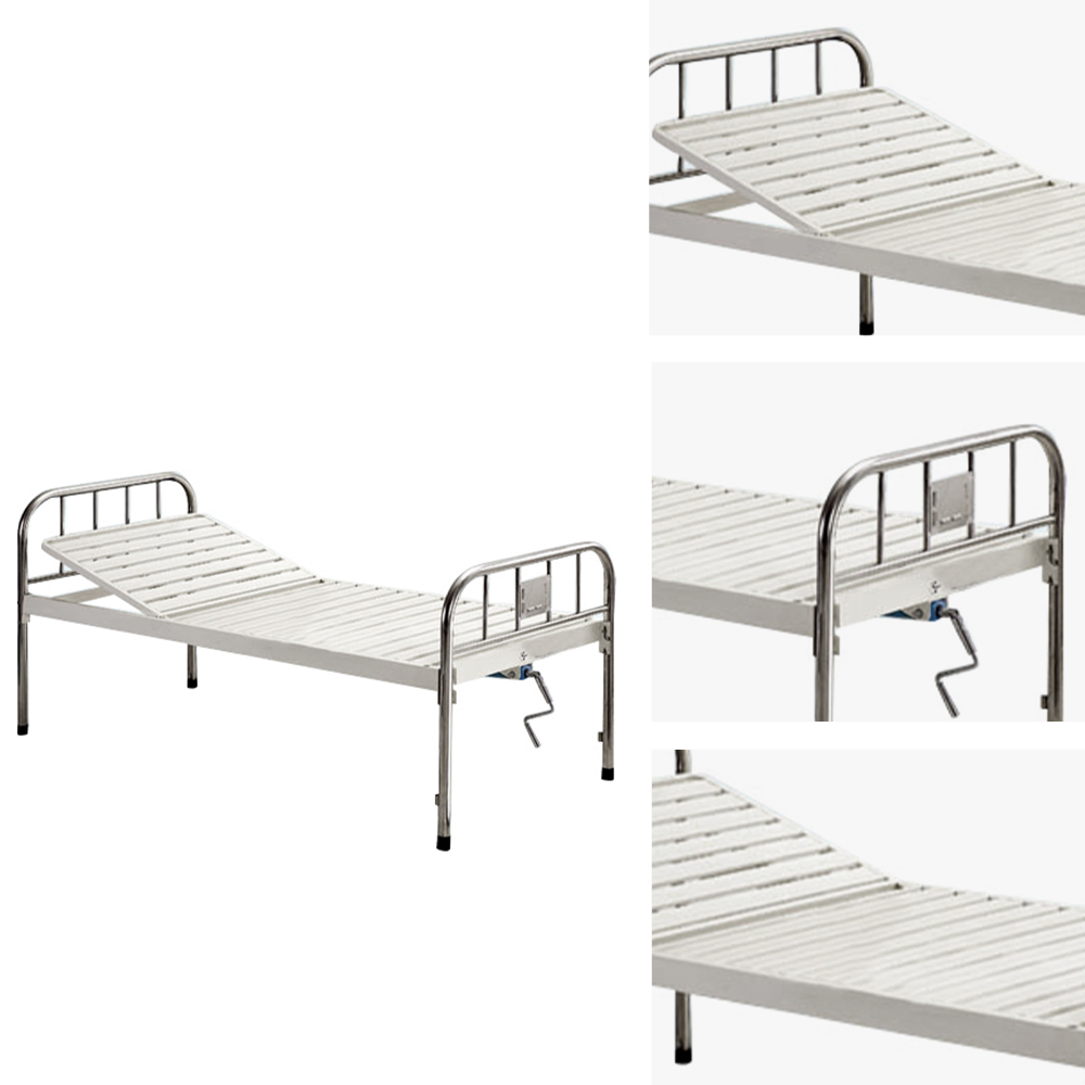 Hospital Patient Stainless Steel Flat Nursing Medical Bed