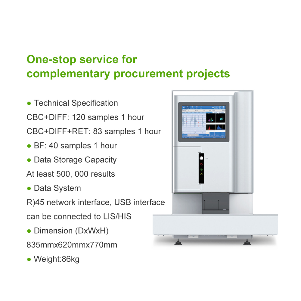 Full Auto Hematology Analyzer 5 Part Hematology Analyzer WBC RBC Hematology Analyzer Clinical Analytical Instruments