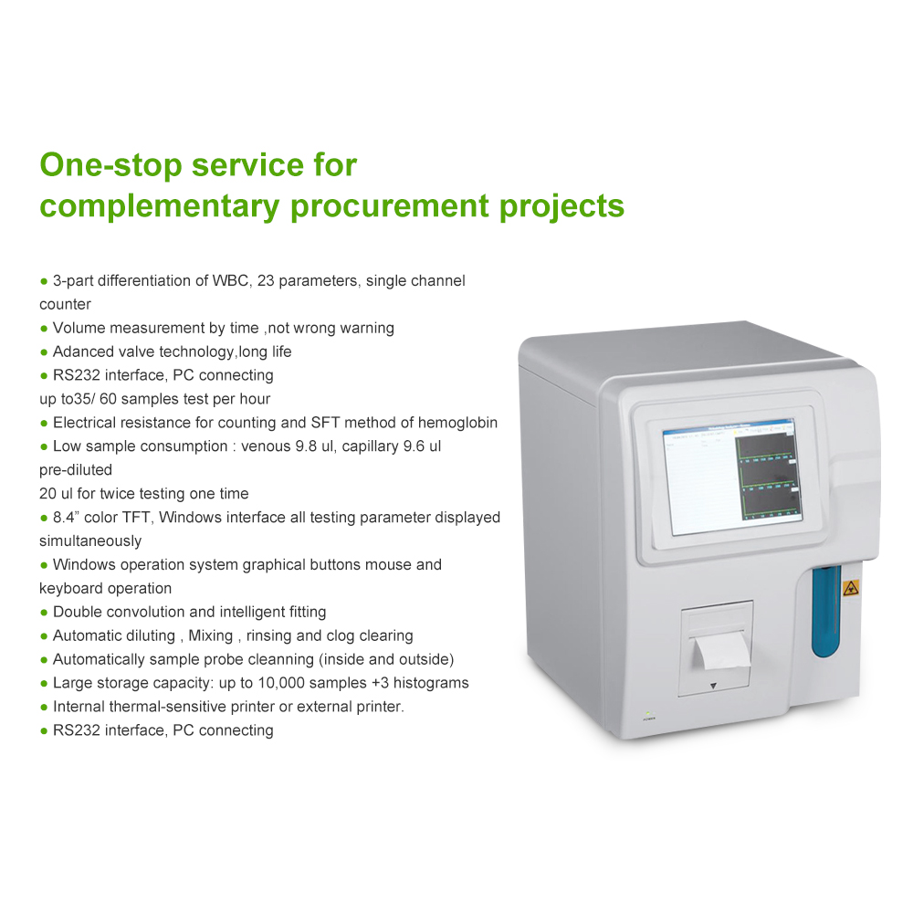 Fully Auto Blood 3-Part Hematology Analyzer Medical Clinical Lab Equipment Clinical Analytical Instruments