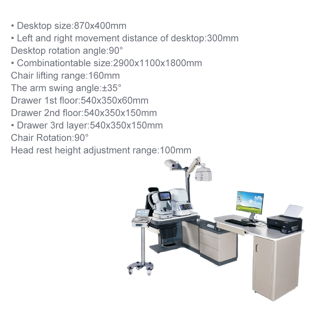 Best Quality Optical Optical Unit Combined Table Ophthalmic Refraction Chair Unit Optometry Table Combined Set for Sale