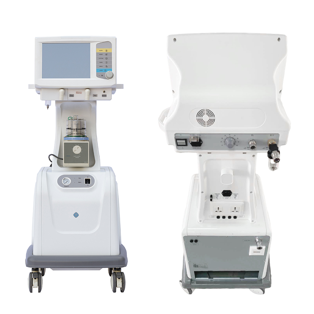 High Quality Portable Electrically Powered Breathing Machine 12inch Large Screen ICU Ventilators with Trolley