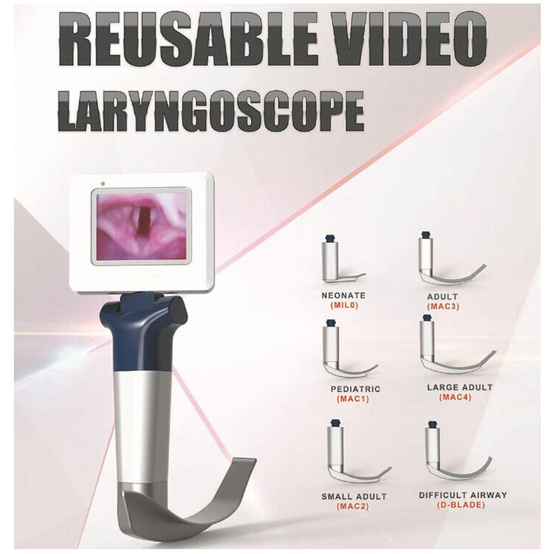 CE High Quality Surgical Battery-Powered Stainless Steel Reusable Anesthesia Fiber Optic Laryngoscope