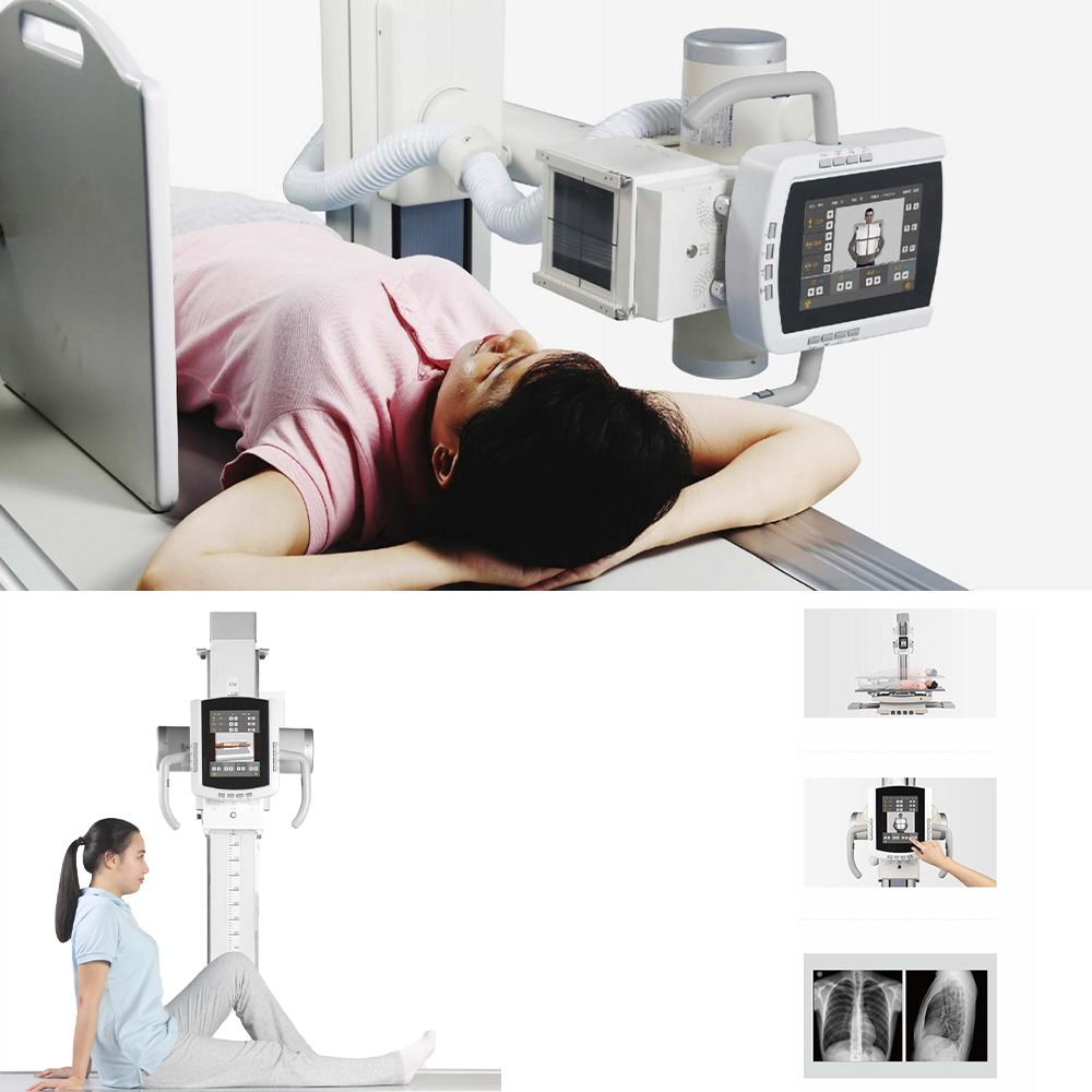 Electricity-Powered Metal X-Ray Machine for Medical Diagnostic Radiography Floor-Mounted Digital Radiography X Ray Machine