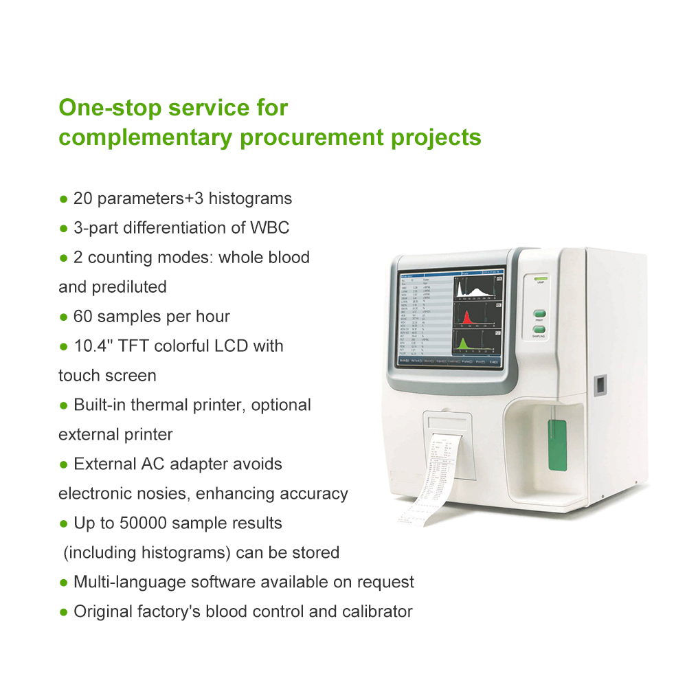 Fully Auto 3 Part Hematology Analyzer CBC Test Blood Analyzer Machine Reagents For Clinic