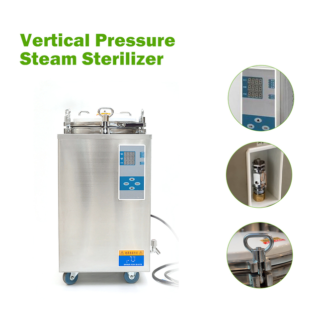 Lab Disinfection Equipment 35Liters Steam Vertical Pressure Sterilizer High Pressure Steam Sterilizer