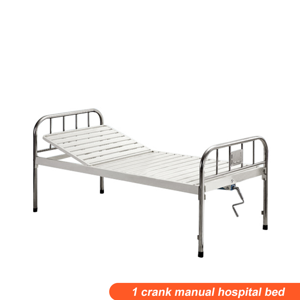 Hospital Patient Stainless Steel Flat Nursing Medical Bed