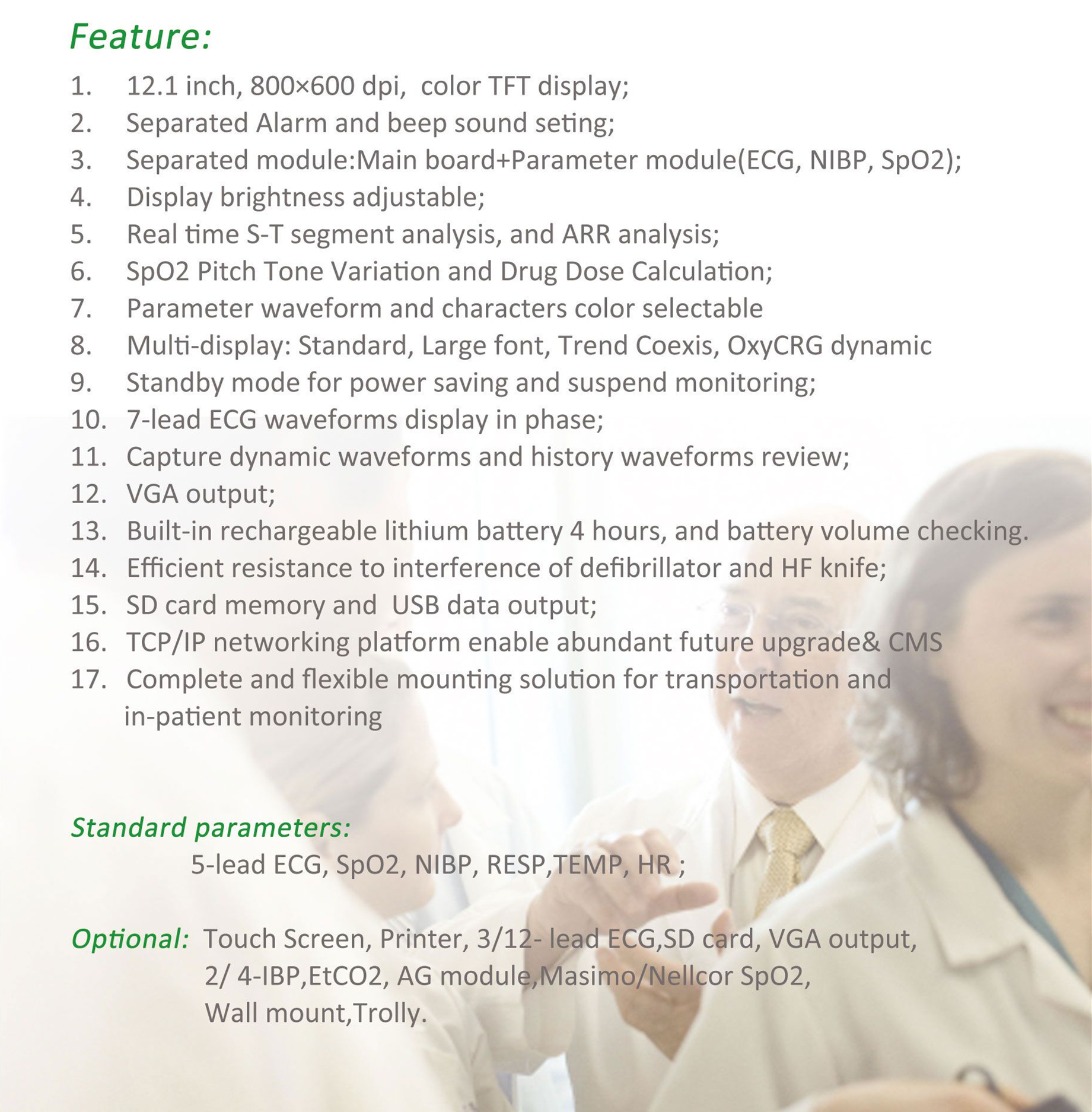 Original Brand New Diagnosis & Injection Veterinary Patient Monitor With Stand And 12 Channel Electrocardiograph