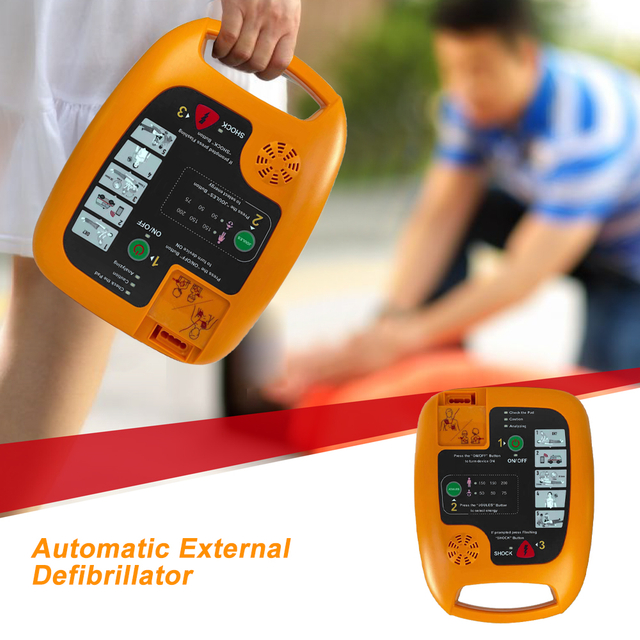 Portable ABS Automatic AED Defibrillator Medical First-Aid Trainer Aid Device Power Source Electricity