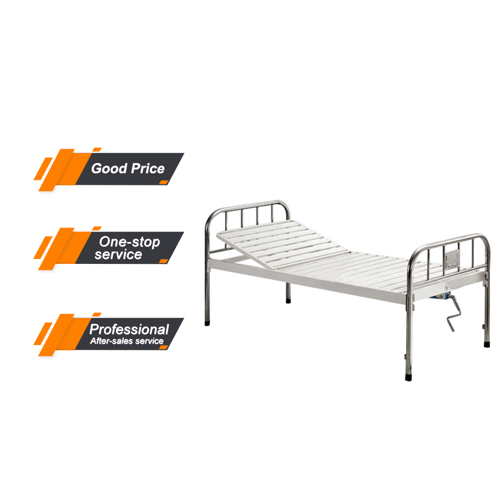 Hospital Patient Stainless Steel Flat Nursing Medical Bed