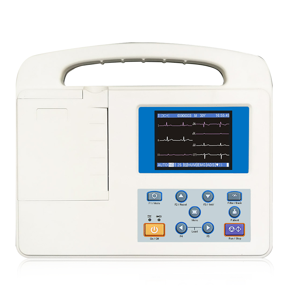 MAYA-W003 Hot Sale Medical Electrocardiogram 12 Leads 3 Channel Veterinary Digital Portable Ecg Ekg Cardiograph Machine