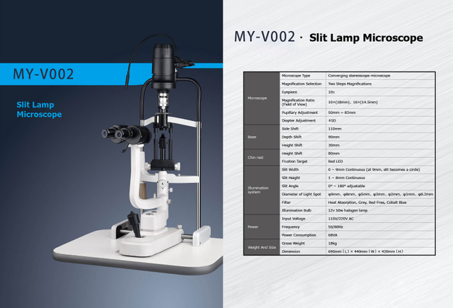 MY-V002 Ophthalmic Equipment Elegant Looking New Series Slit Lamp with LED Illumination