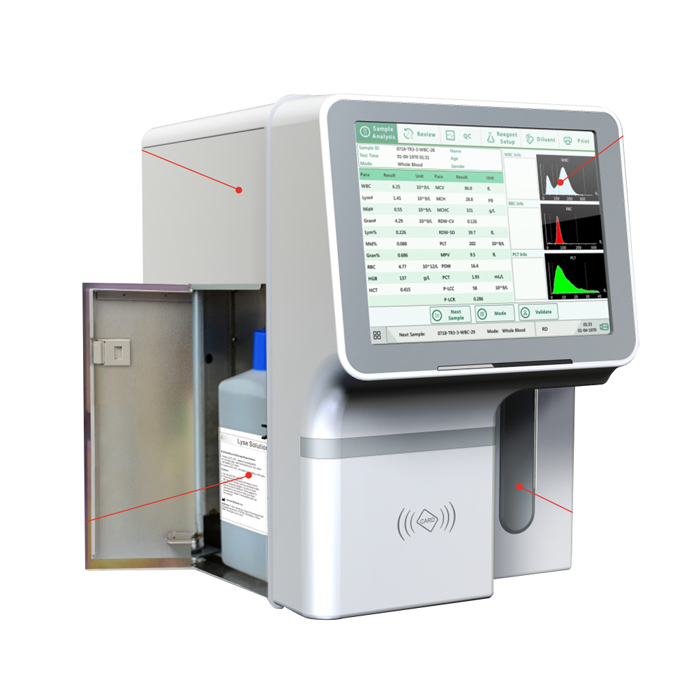 Clinical Analytical Equipment 3-Part Hematology Analyzer Blood Analysis System for Testing Essential for Clinical Settings