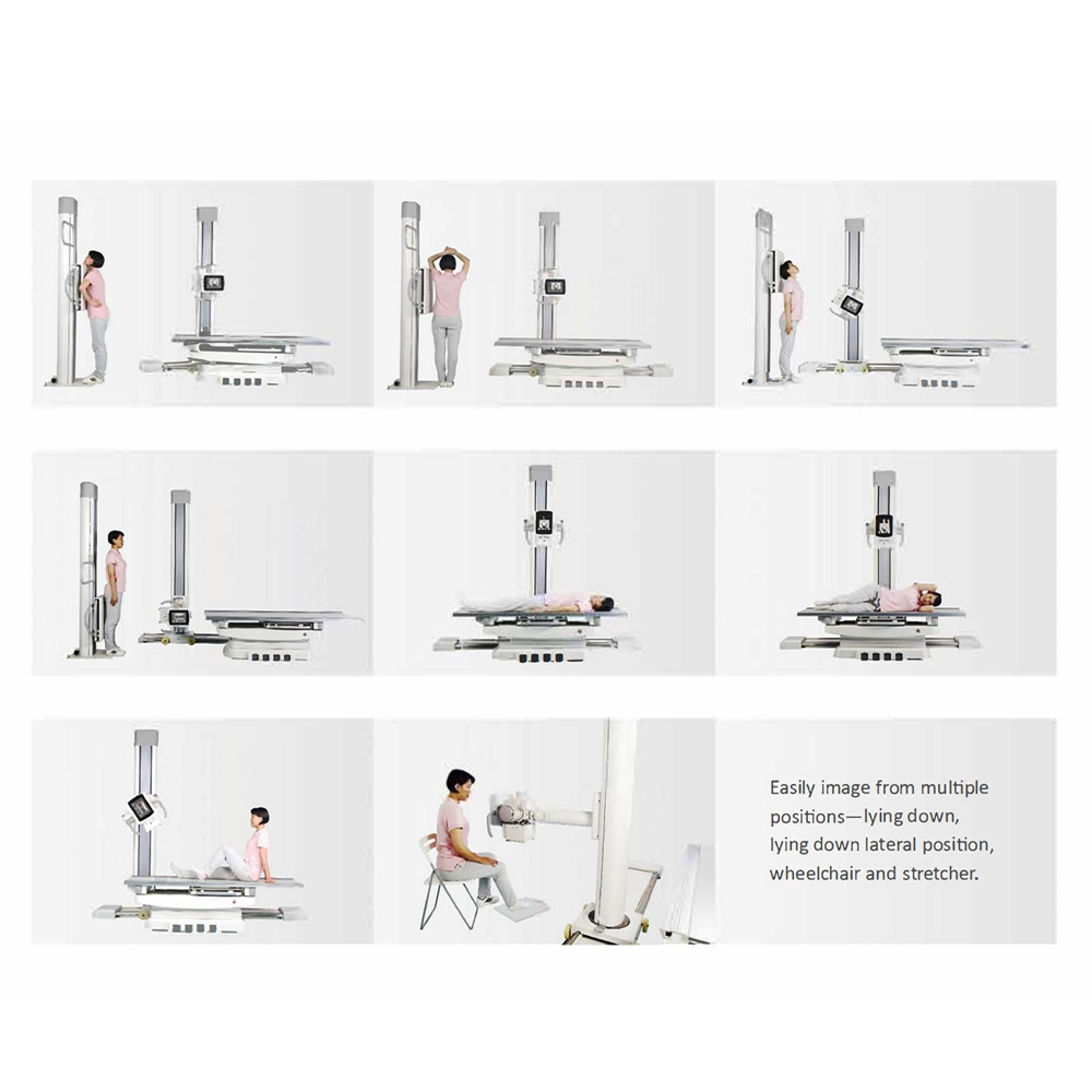 Electricity-Powered Metal X-Ray Machine for Medical Diagnostic Radiography Floor-Mounted Digital Radiography X Ray Machine