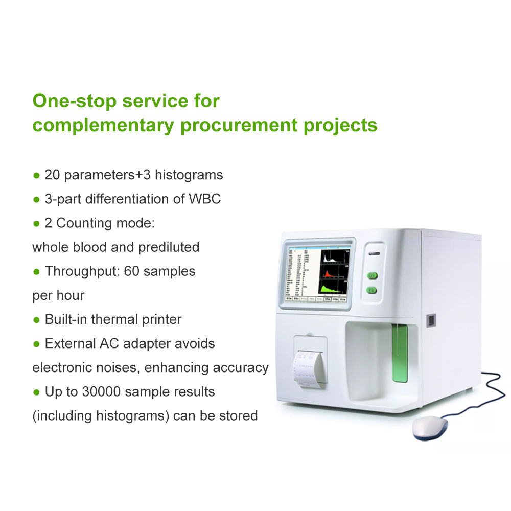 20 Parameters 3-part Auto Hematology Analyzer with LCD Display Clinical Analytical Instruments Blood Analysis System