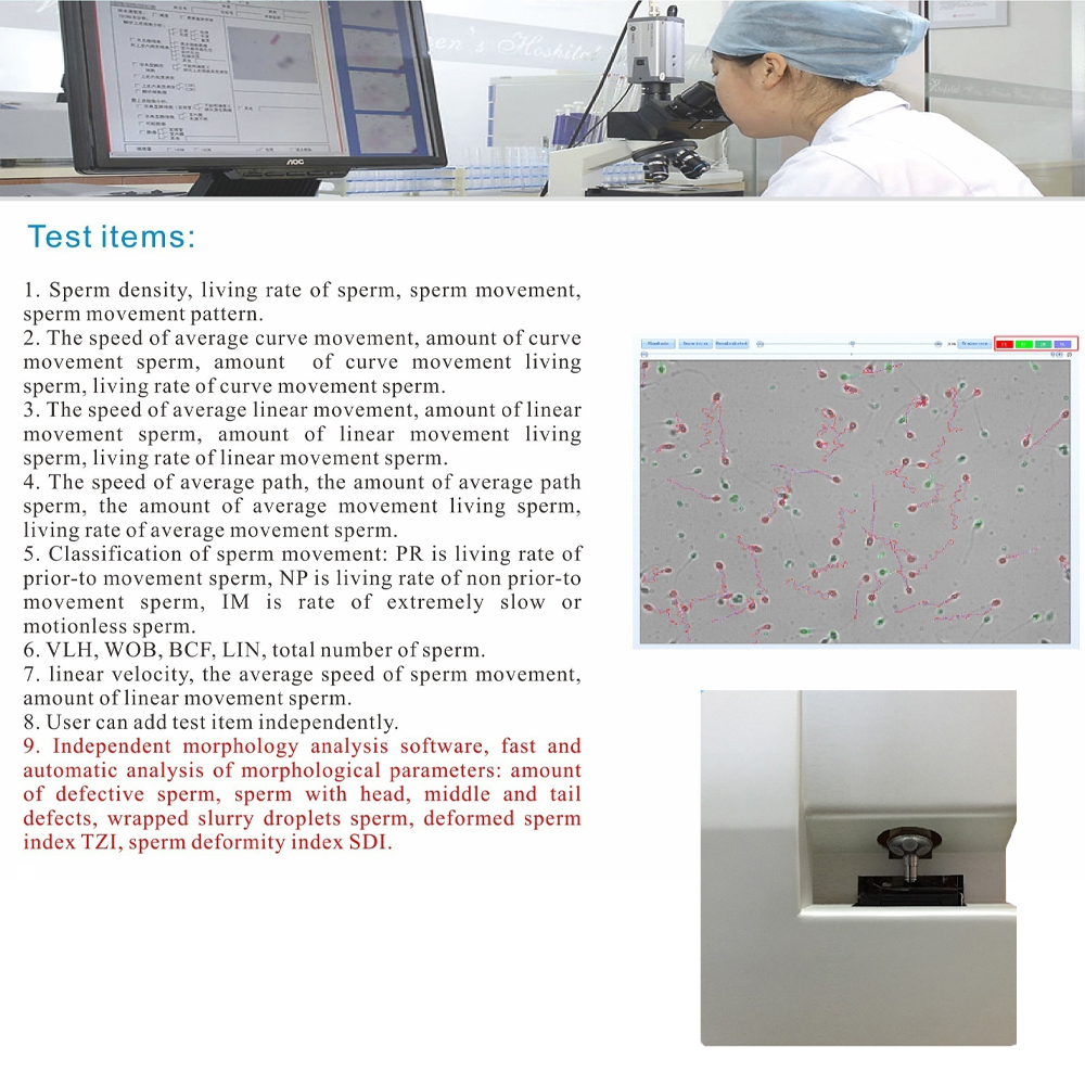 Fully Automatic Sperm Analyzer Human Animal Semen Analyzer