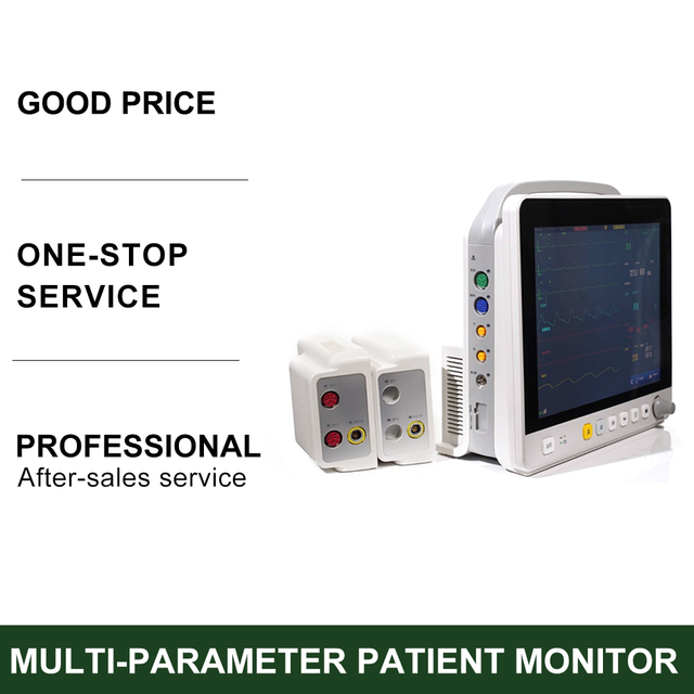 Hospital Equipment Medical Machine 12.1 Inch Patient Vital Signs Monitor with Stand Cardiac Monitor with Trolley Optional