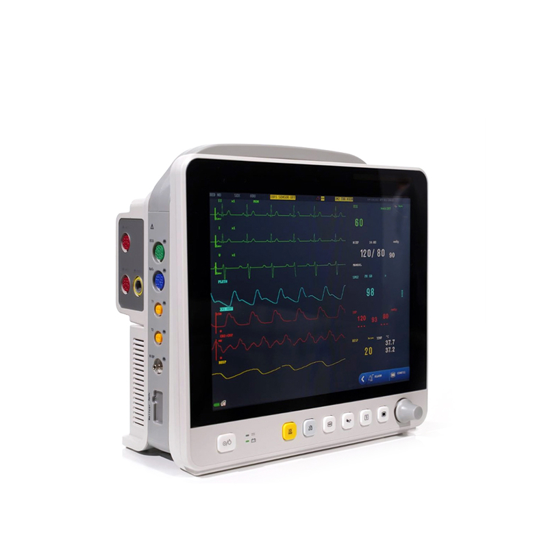 Hospital Equipment Medical Machine 12.1 Inch Patient Vital Signs Monitor with Stand Cardiac Monitor with Trolley Optional