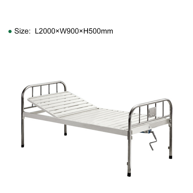 Hospital Patient Stainless Steel Flat Nursing Medical Bed